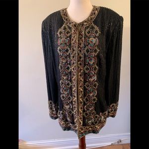 Vintage Beaded Silk Blazer